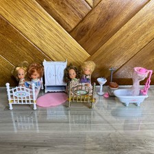 Vintage Mattel THE LITTLES DOLL QUARTO BANHEIRO +BONECAS 1980 Móveis para Casa de Bonecas, usado comprar usado  Enviando para Brazil