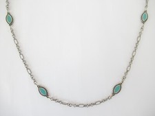Usado, Colar de corrente James Avery prata esterlina córdoba esmalte azul-petróleo claro 24" comprar usado  Enviando para Brazil