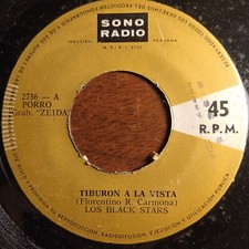 LOS BLACK STARS Tiburon a la vista / Bien costeña 7" 45rpm from PERU Porro Gaita comprar usado  Enviando para Brazil