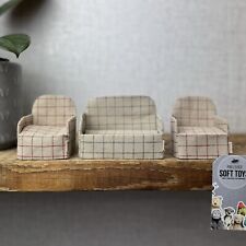 Conjunto de 3 Sofá e Poltrona Maileg - Vermelho/Verde/Bege Estampa Xadrez Dobrável comprar usado  Enviando para Brazil