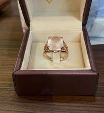 Anel prata 925 cravejado almofada Rossequartz 8,95 ct comprar usado  Enviando para Brazil
