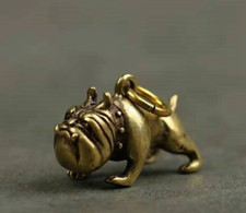 chaveiro charme corrente relógio de bolso touro cachorro latão sólido detalhado, usado comprar usado  Enviando para Brazil