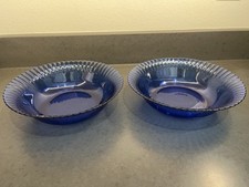 2 lindas tigelas de servir caneladas Colorex azul cobalto 9 1/2". Excelente estado!! comprar usado  Enviando para Brazil
