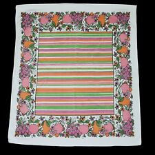 Toalha de praia piquenique vintage década de 1970 47" x 53" flor de frutas poder listras ranhuras quadradas comprar usado  Enviando para Brazil