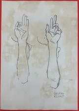 Pintura mista em papel Gustav Klimt (feita à mão) assinada e carimbada comprar usado  Enviando para Brazil