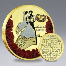 Moeda de casamento Love Forever 40 mm lembrança noivo presente ficha de aniversário comprar usado  Enviando para Brazil