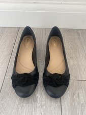 Clarks black flat for sale  DUNMOW