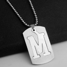 Collar colgante M letras iniciales nombre acero inoxidable 1 pieza para hombre/mujer segunda mano  Embacar hacia Argentina