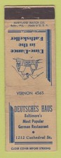 Matchbook cover deutches for sale  USA