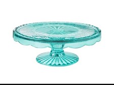  Suporte para bolo de cozinha Pioneer Woman vidro redondo 10,25 pol, azul-petróleo comprar usado  Enviando para Brazil