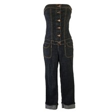 Usado, Macacão jeans Encore sem alças feminino S botão para cima algemado perna cropped magra comprar usado  Enviando para Brazil
