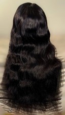 28 polegadas, 1B Jet Black, 100% cabelo humano, 200% densidade, estilo onda corporal, peruca, usado comprar usado  Enviando para Brazil