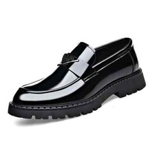 Mocassins masculinos de sola grossa designer moda sapatos sociais couro calçado confortável comprar usado  Enviando para Brazil