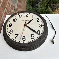 Vintage FUNCIONANDO General Electric 17,5" Relógio de Parede School House Sem Vidro Como Está comprar usado  Enviando para Brazil