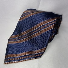 Usado, Gravata masculina JOHN W NORDSTROM 100% importada de seda, listrada azul e marrom feita na Itália comprar usado  Enviando para Brazil