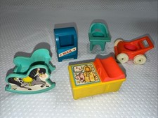 Vintage 1986 Fisher Price Little People Caixa de Correio Carrinho de Bebê Cadeira Cama Cavalo comprar usado  Enviando para Brazil