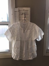 Blusa branca bordada romântica infantil Zara/com mangas curtas tamanho 13-14 comprar usado  Enviando para Brazil