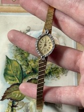 Genebra tom dourado moldura de diamante relógio vintage funcionando nova bateria comprar usado  Enviando para Brazil