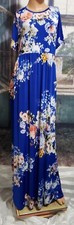 Vestido longo floral Beeson River tamanho 1X azul multicolorido manga curta elástica comprar usado  Enviando para Brazil
