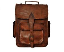 Vintage para Hombre Cuero Genuino Mochila Portátil Bandolera Cartera De comprar usado  Enviando para Brazil