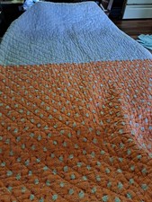 Colcha de fazenda vintage antiga 4 sacos de alimentação quadrados fortemente acolchoada maravilhosa comprar usado  Enviando para Brazil