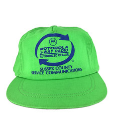 Boné de beisebol vintage Motorola 2 vias rádio logotipo verde neon EUA Snap Back caminhoneiro, usado comprar usado  Enviando para Brazil