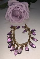 Pulseira Berloque Vintage ACO 12k G.F. 1950'-60's DOUBLE LINK Ametista Tear Drops comprar usado  Enviando para Brazil