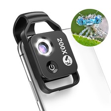 Usado, Lente de microscópio de telefone 200X micro lente de telefone para iPhone Android com luz LED  comprar usado  Enviando para Brazil