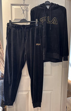 womens black velour tracksuit for sale  MALDON