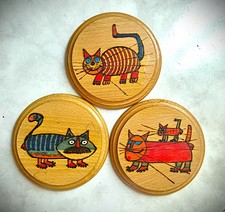 Quadretti legno gatti usato  Pavia