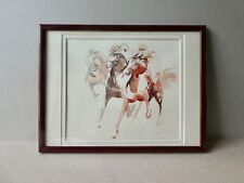 Tableau aquarelle chevaux d'occasion  Mortrée