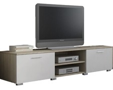 Szafka RTV 140 cm dąb sonoma - biała, Stolik pod TV na sprzedaż  PL