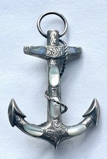 Broche âncora náutico antigo escocês vitoriano prata esterlina ágata e esfregão, usado comprar usado  Enviando para Brazil