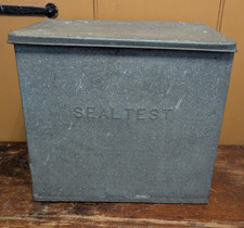 Caixa refrigeradora vintage de metal galvanizado para varanda de leite com leite Sealtest 12 x 13,5 x 10 em excelente estado usado! comprar usado  Enviando para Brazil
