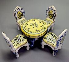 Conjunto de mesa e 4 cadeiras de porcelana vintage estilo country casa de bonecas conjunto de jantar 1:12 comprar usado  Enviando para Brazil