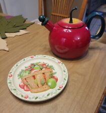 red metallic tea kettle for sale  Windber