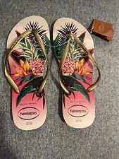 Chinelos femininos Havaianas 11/12 ouro tropical comprar usado  Enviando para Brazil