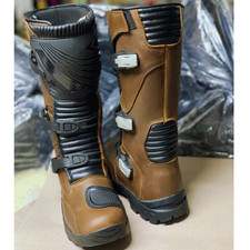 BOTAS MASCULINAS LONGAS ON/OFF ROAD MOTOCICLETA AVENTURA COURO GENUÍNO SAPATOS DE MOTOCICLETA comprar usado  Enviando para Brazil