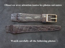 Bracciale In Coccodrillo Vera Marrone Scuro Con Anse Fisse Saldato Fab Francese na sprzedaż  Wysyłka do Poland