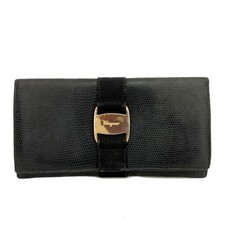 Carteira Salvatore Ferragamo Vara de Couro Longa Bifold Azul Marinho/2BG2935 comprar usado  Enviando para Brazil
