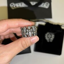 Anel de cristal completo estilo corações cromados cemitério tamanho 7 com embalagem completa comprar usado  Enviando para Brazil