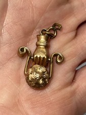 Fabuloso! Antigo vintage? Segurando uma bola à mão? Relógio fob folheado a ouro comprar usado  Enviando para Brazil