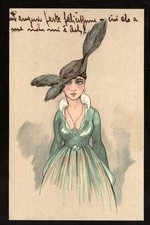 Cartolina illustrata donna usato  Genova