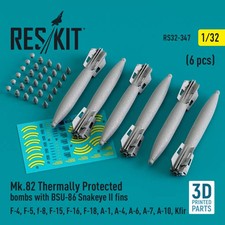Bomba 1/32 Mk.82 500Lb com barbatana de olho de cobra BSU-86 tipo marinho 6 peças peças peças detalhes comprar usado  Enviando para Brazil