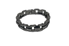 Pulseira Masculina Ligada Preto e Aço Inoxidável comprar usado  Enviando para Brazil