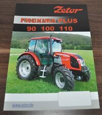 Zetor Proxima Plus 90 100 110 Specyfikacja ciągnika Broszura Broszura Broszura na sprzedaż  PL