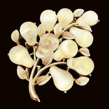 1945 Vintage ASSINADO 🖤 Coro SALADA DE FRUTAS Pera Fosco Adolf Katz BROCHE PIN comprar usado  Enviando para Brazil