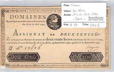Assignat 200 livres d'occasion  Toulon-