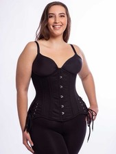 NOVO 426 24” Longline com Gravatas de Quadril - Espartilho Preto Algodão Aço Desossado comprar usado  Enviando para Brazil