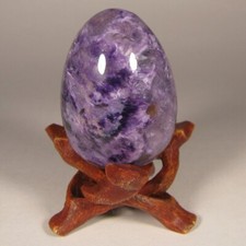 Esfera de pedra preciosa de ovo CHAROITE 49mm roxa com suporte - Yakutia, Rússia comprar usado  Enviando para Brazil